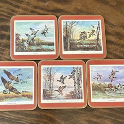 vintage Pimpernel Wildfowl acrylic coasters