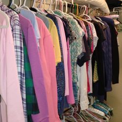 TODAY ESTATE SALE WOMENS CLOTHES JACKETS  AND SHOES 