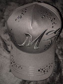 Black Baseball Cap with Rhinestone M Logo