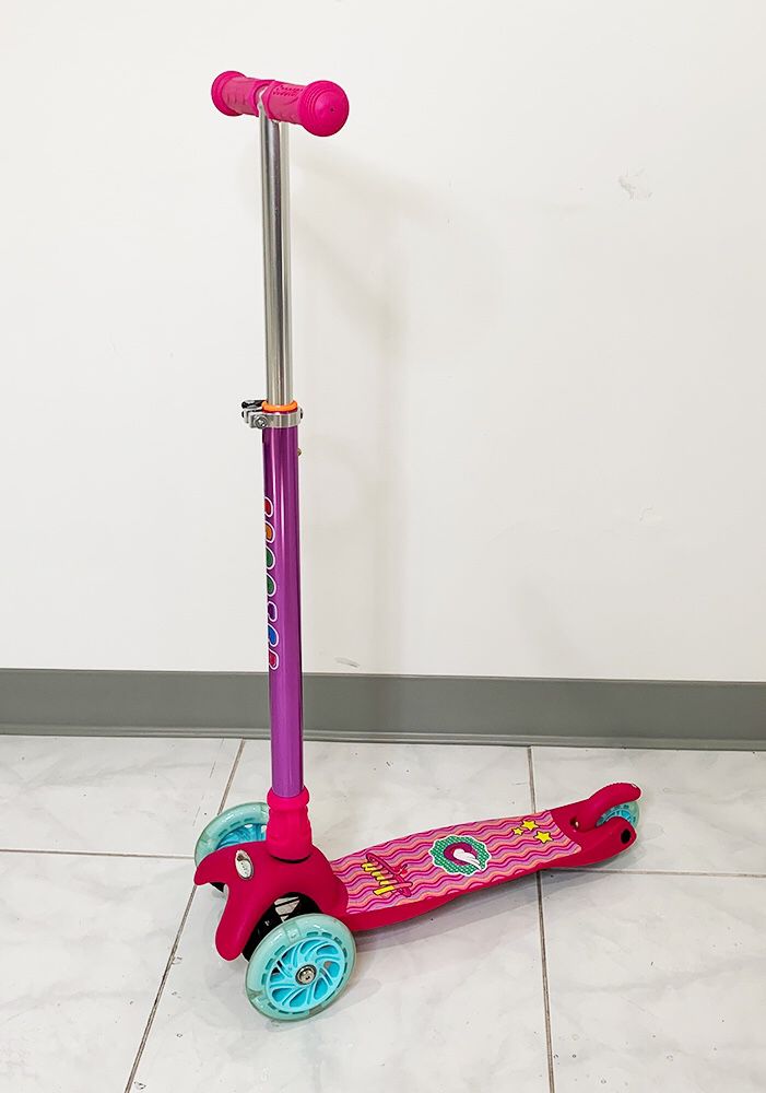 New $18 each Kids Kick Scooter LED Light Up 3-Wheel for Toddlers Girls & Boys Adjustable Height 28”-35”
