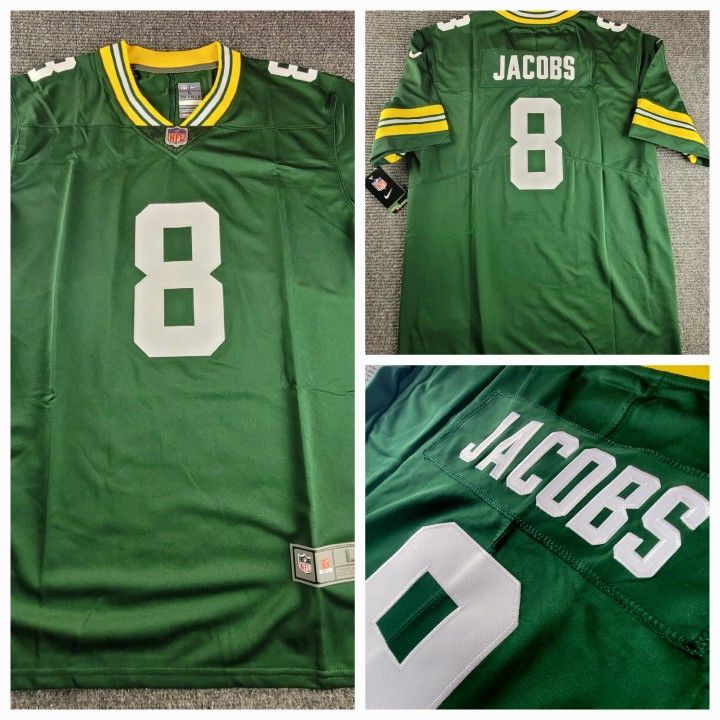 Green Bay Packers Josh Jacob's Home 2XL Or 3XL Green Stitched Football Jersey Nwt