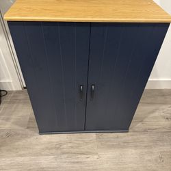 Compact Navy Blue Pantry Cabinet