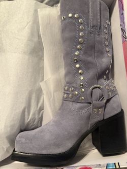 Jeffrey Campbell Boots-Dusty Blue Suede