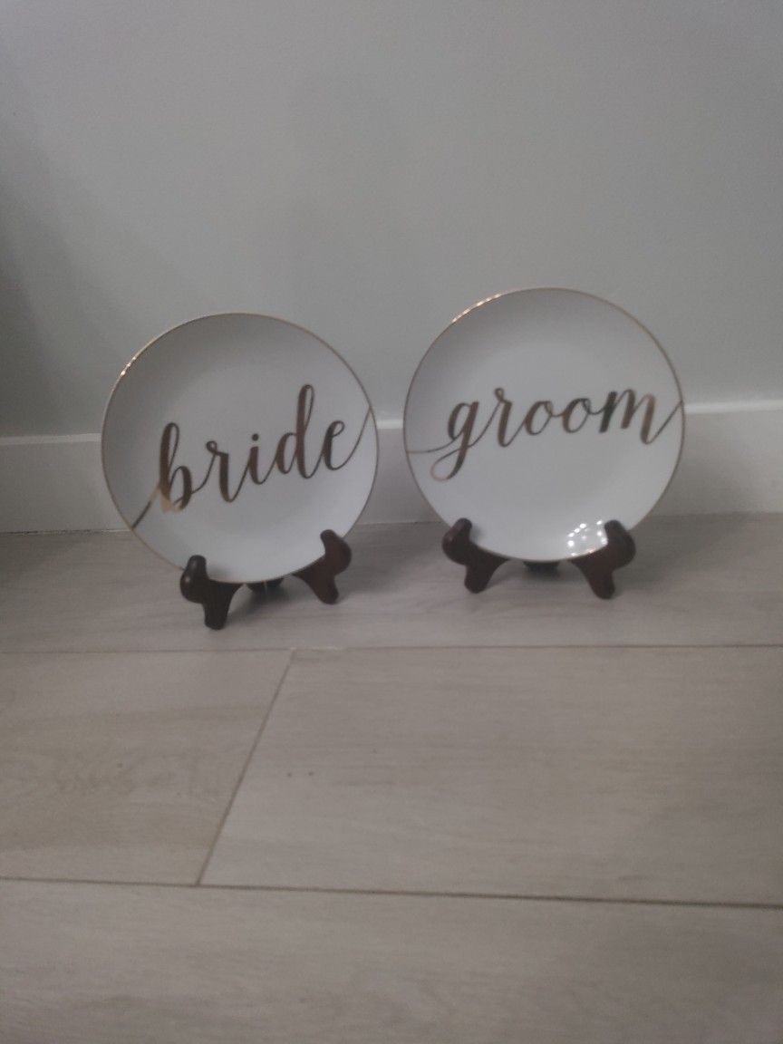 Bridge Groom Dessert Plates