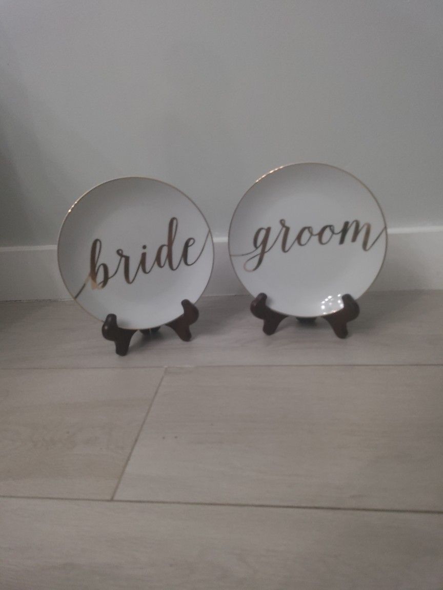 Bridge Groom Dessert Plates