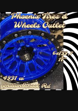 Vibrant Electric Blue Pop! ⚡🔵 ​Stand out from the crowd with this eye-catching 17" Electric Blue & Black Beadlock-Style Wheel (6x139.7). The brillian