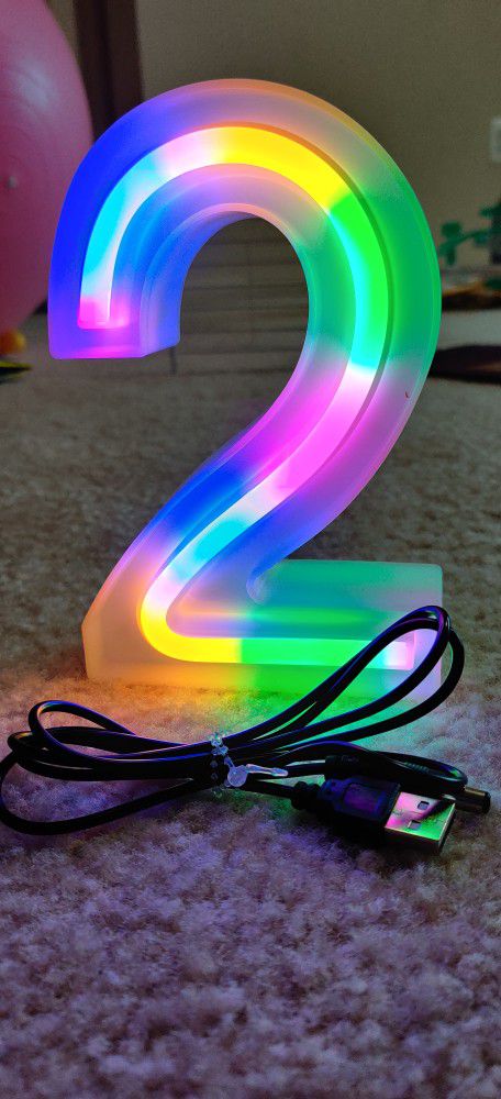 Light Up Lights Letters Neon Signs,Wall Decor/Table Decor for Home Bar Christmas, Birthday Party, Colorful Numbe