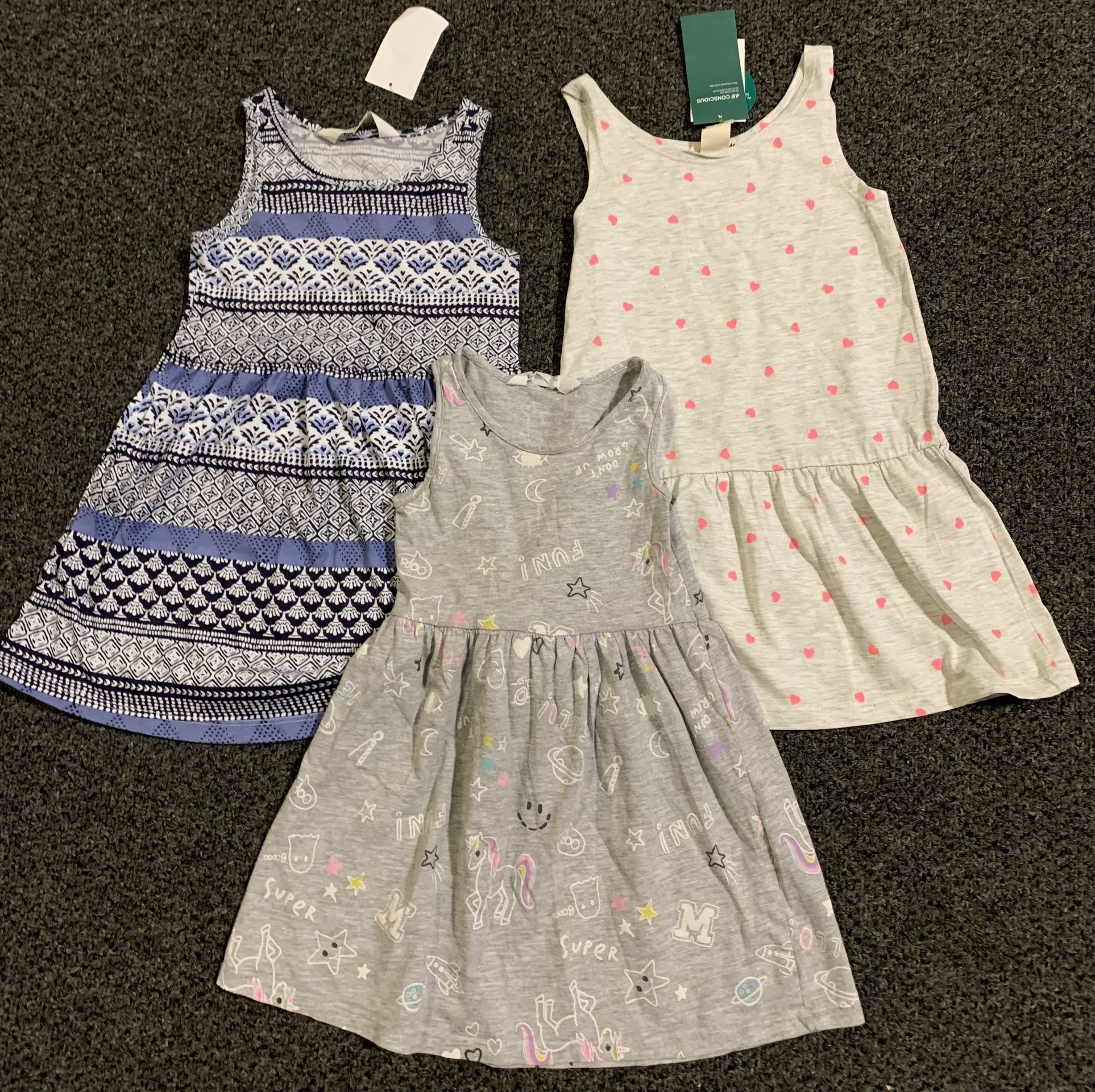 Bundle of 3 H& M toddler girl size 2/4 (fits 2, 3, 4) sun dresses 2 are brand new and 1 is gently used