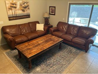Red Leather Couches (Two)