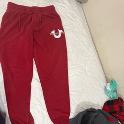 True Religion Red Sweatpants For Men Size Medium 