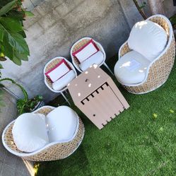 Frontgate High End Patio chairs with fire pit/ Conversation Set/ Outdoor Furniture
