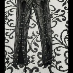 Faux Leather Sexy Tie Up Legging Pant