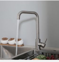 Swivel Spout Kitchen Sink Faucet Brushed Nickel Single Hole Mixer Deck Mount TapK15 $40