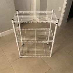 White Metal 3-Tier Storage Rack