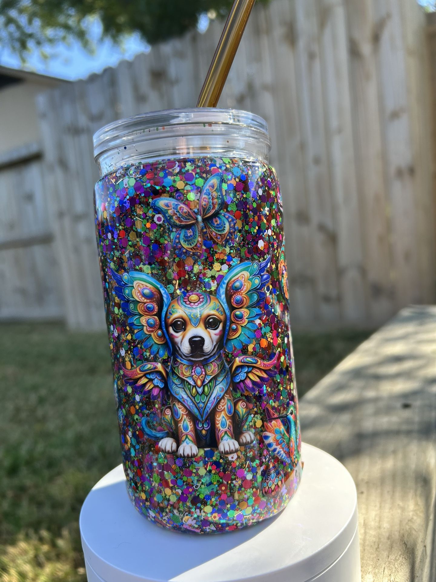 Colorful Animal Snow Globe Tumbler 