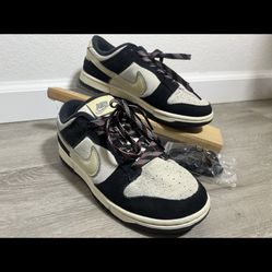 Size 7 Womens Nike Dunk LX Low Black Suede Team Gold Athletic Shoes (DV3054-001)