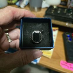 Size 12 Onyx Stainless Steel Ring 