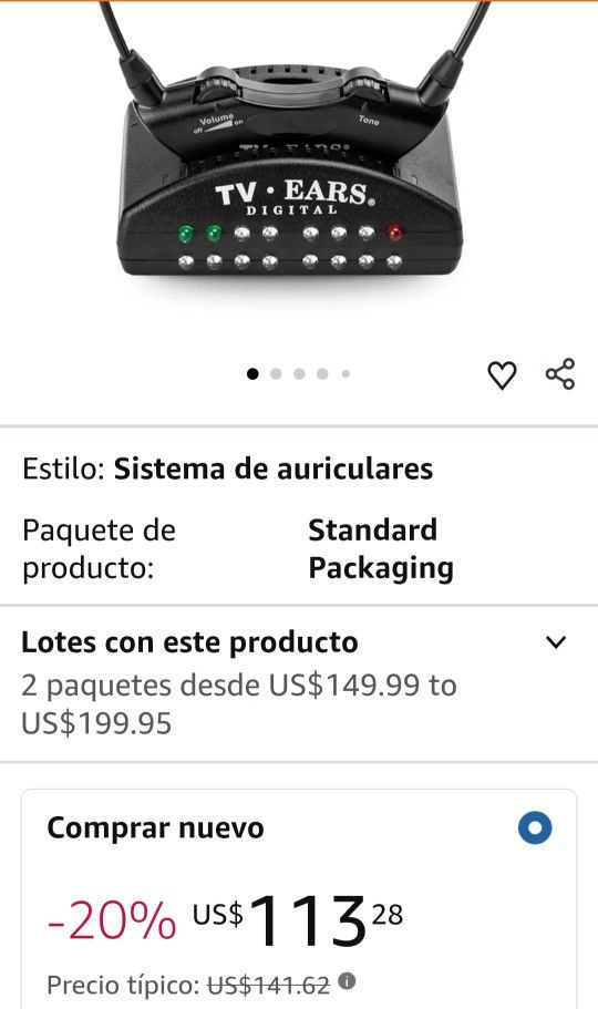 TV Ears Digital Wireless Headphone System Versión 5.0