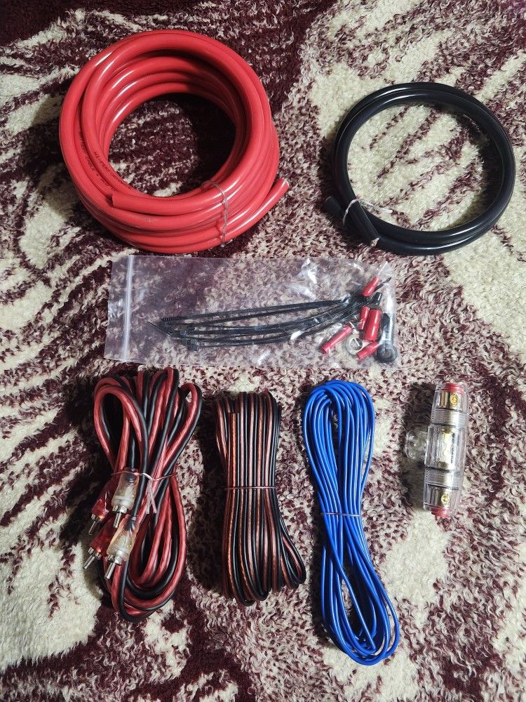 Amplifier Installation Kit 17ft Power 3ft Ground 20ft Speaker Wire 17ft Twisted Rca Fuse Holder With 60 Amp Fuse