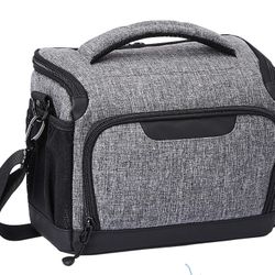 Amazon Basics Compact Camera Shoulder Bag for SLR/DSLR with Waterproof Rain Cover - 10 x 9 x 4 Inches (Gray)

