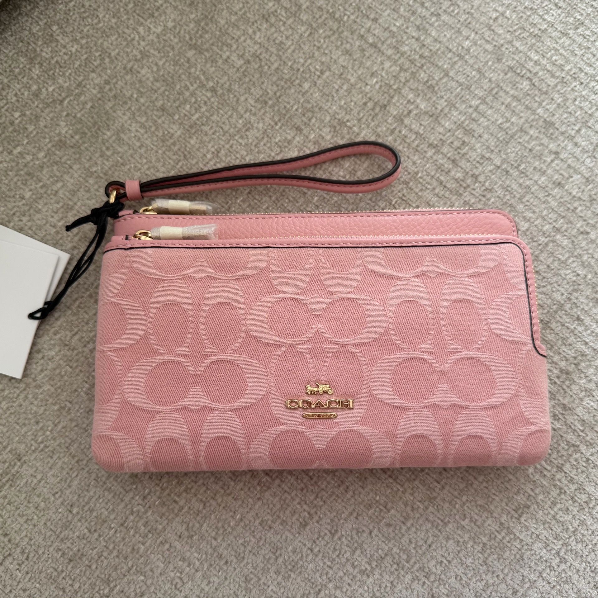 Coach double zip wristlet