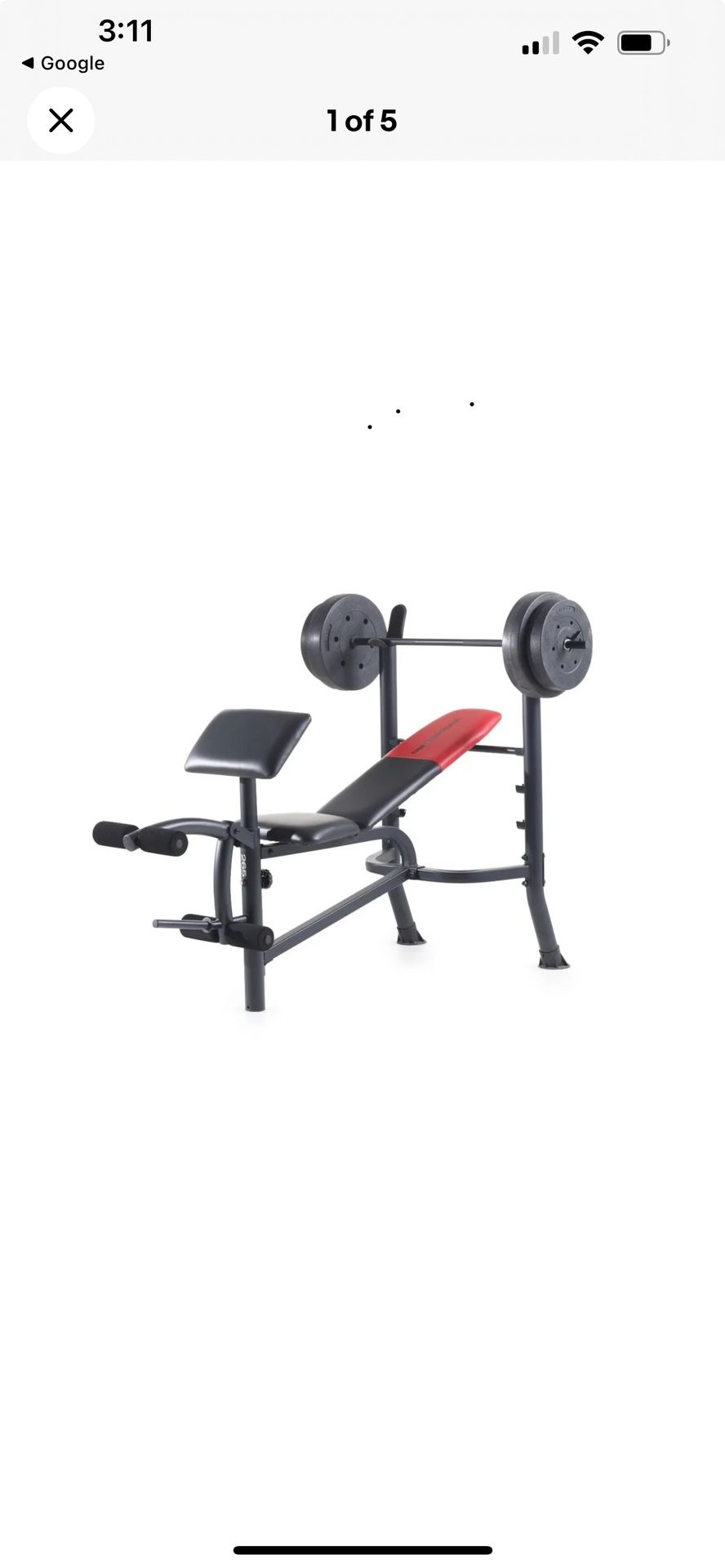 Weider Pro 265 Standard Weight Excersize Bench - Main Image