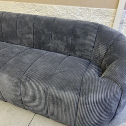 Grey Corduroy Modular Couch 