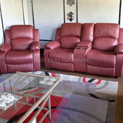 New  Reclining Couch 3-Pc Set — Sofa • Loveseat • Chair