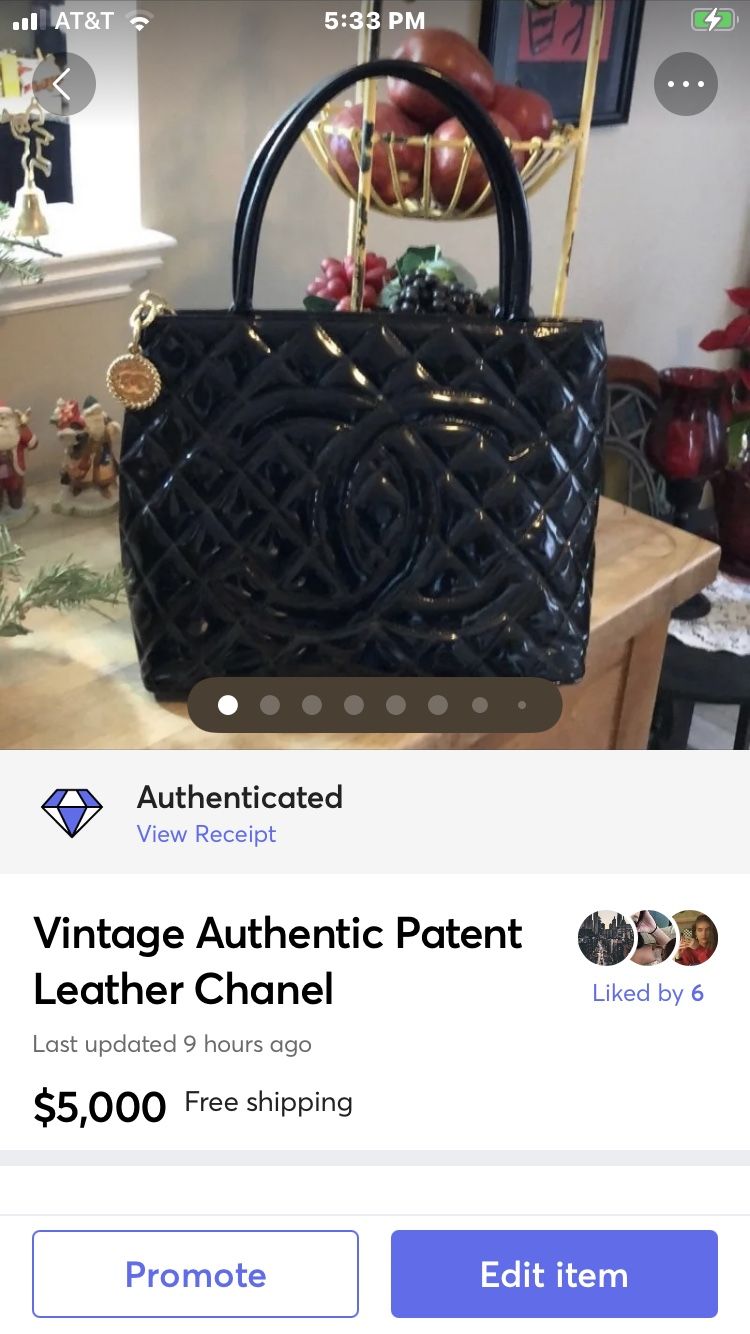 100% Vintage CHANEL Patented Leather Double C Tote Bag