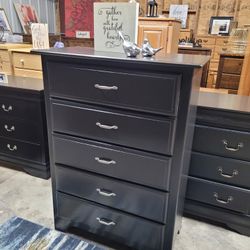 BLACK TALL DRESSER 