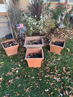 Four Plastic Pots