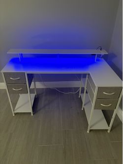 Desk with power outlet