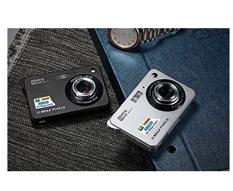 AbergBest 21 Mega Pixels 2.7" LCD Rechargeable HD Digital Camera Video Camera Digital Students Cameras,Indoor Outdoor for Adult/Seniors/Kid (Silver)