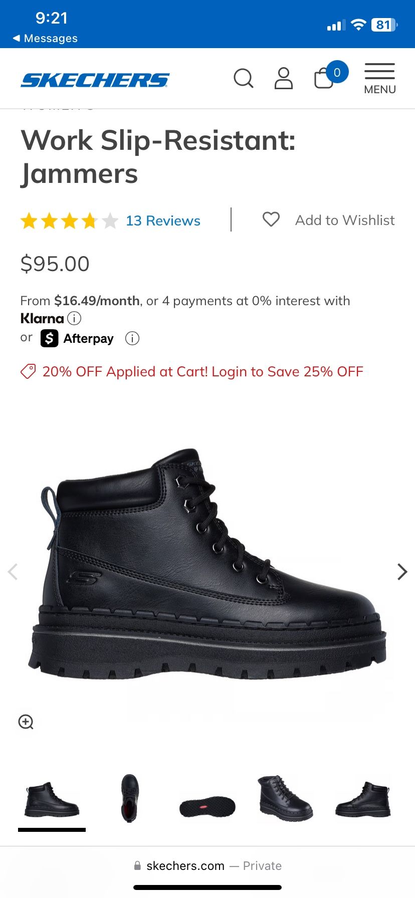 SKETCHERS SLIP RESISTANT BOOTS  