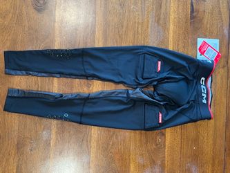Women’s CCM hockey compression pants with cup, size XS
