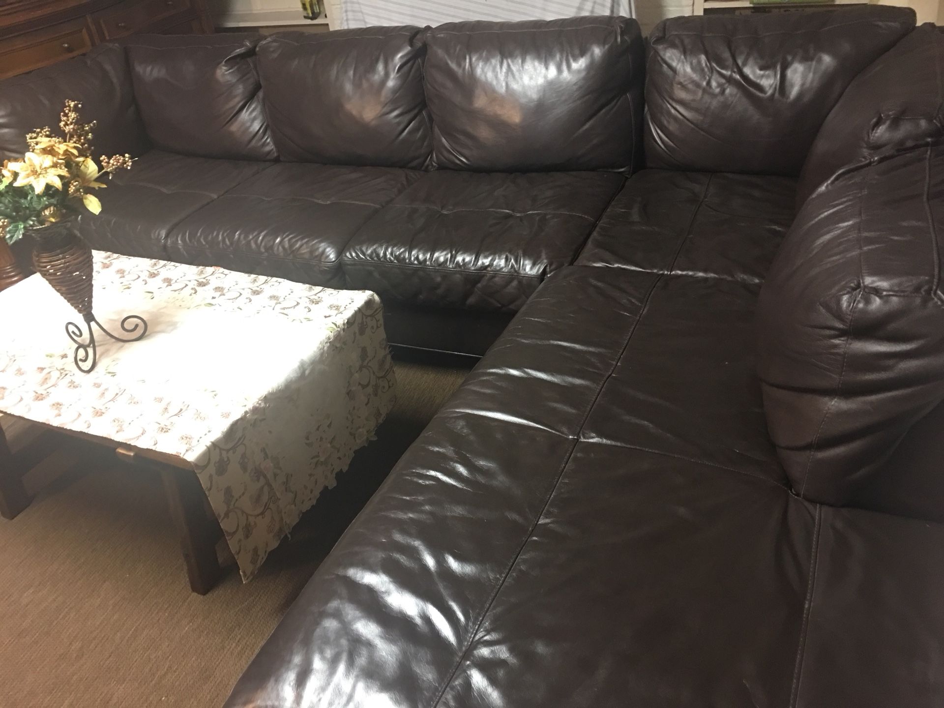 Original leather sectional couches condition as new