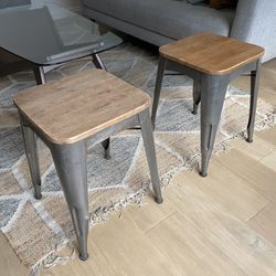 Metal Stools w/ Wood