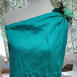 Blue Green Stretchy Dress Small