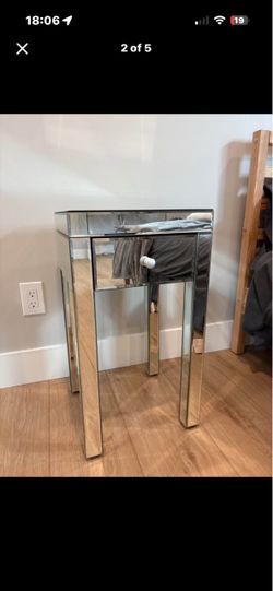 Set of 2 mirrored end side tables bed living room furniture bedroom Mirrored Nightstand with Drawer