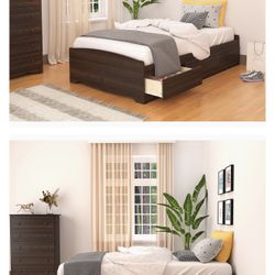 Twin XL Bed With Drawers