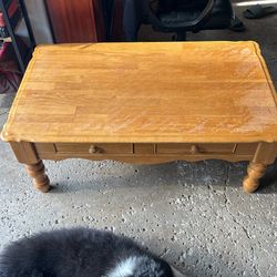 Solid white oak coffee table