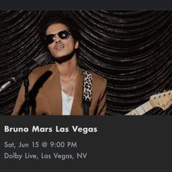 Bruno Mars Tickets  6/15 Vegas  