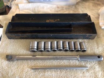 Rare Find!  11 Pc Craftsman BE Series Sockets And Breaker Bar For 1/2” Drive In Original Metal Box