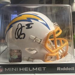 Oronde Gadsden II Signed Los Angeles Chargers Riddell Speed Mini Helmet Beckett