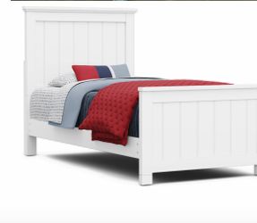 White Wood Twin Bed Frame