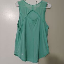 Lululemon Mint Green Mesh Back Tank Top size 10