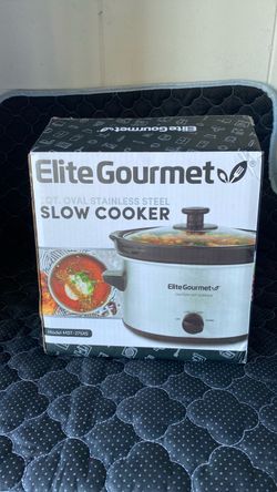 Elite Gourmet Oval Stainless Steel Slow Cooker