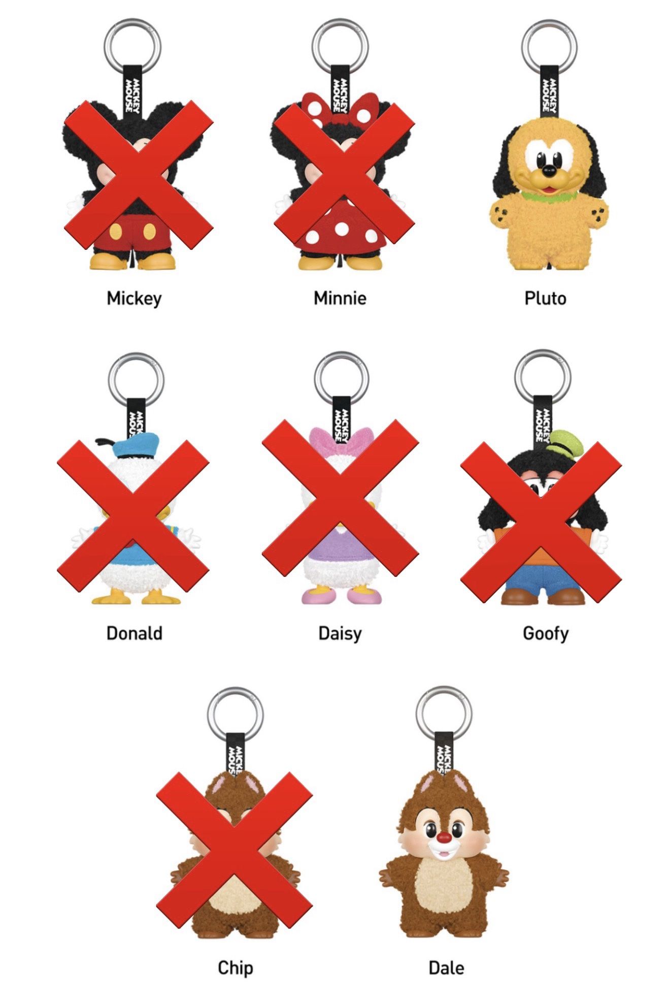 Mickey Family Cute Together Vinyl Plush Pendants