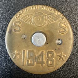  1948 Captain Midnight Secret Squadron Code-O-Graph decoder badge