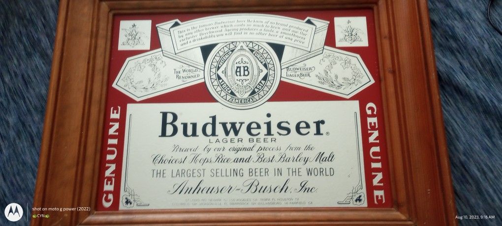 VINTAGE BUDWEISER MIRROR